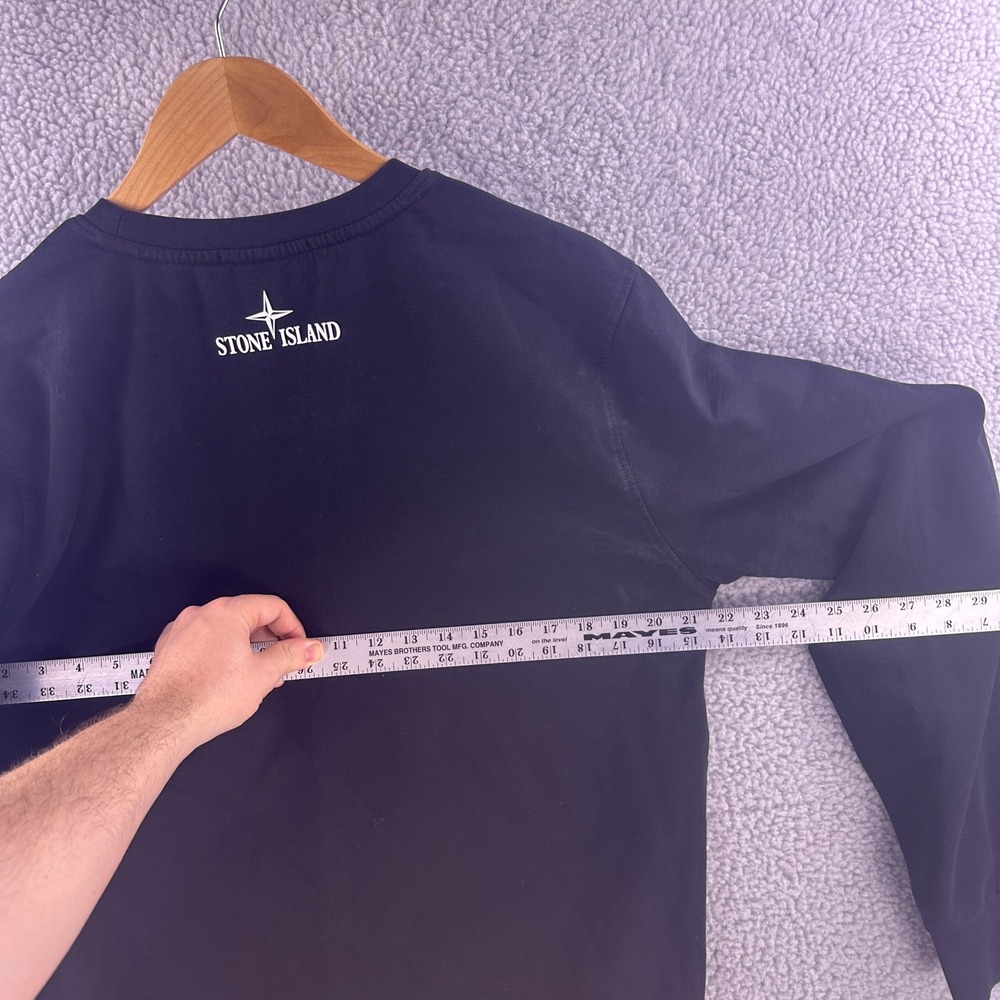 Stone Island Mens Black Embroidered Compass Logo Sweatshirt XXL 6915611J04Z - Picture 6 of 9